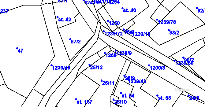 Parcela st. 41 v KÚ Hartmanice u Poličky, Katastrální mapa