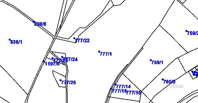 Parcela st. 777/1 v KÚ Hartmanice u Poličky, Katastrální mapa