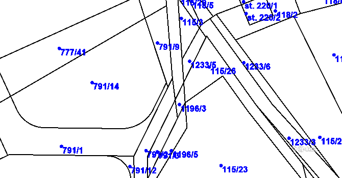 Parcela st. 791/4 v KÚ Hartmanice u Poličky, Katastrální mapa