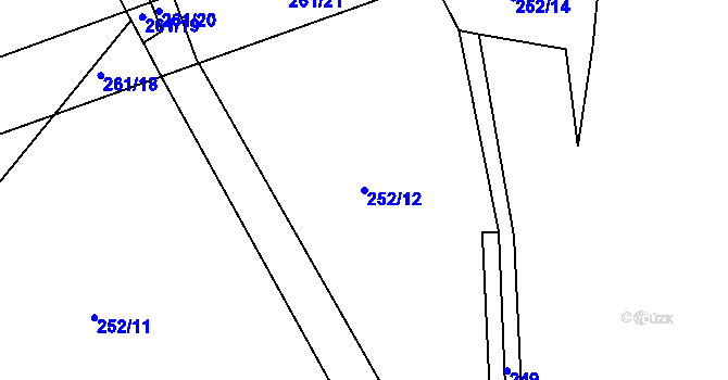 Parcela st. 252/12 v KÚ Hartmanice u Poličky, Katastrální mapa