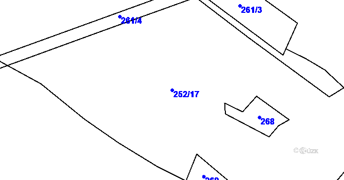 Parcela st. 252/17 v KÚ Hartmanice u Poličky, Katastrální mapa
