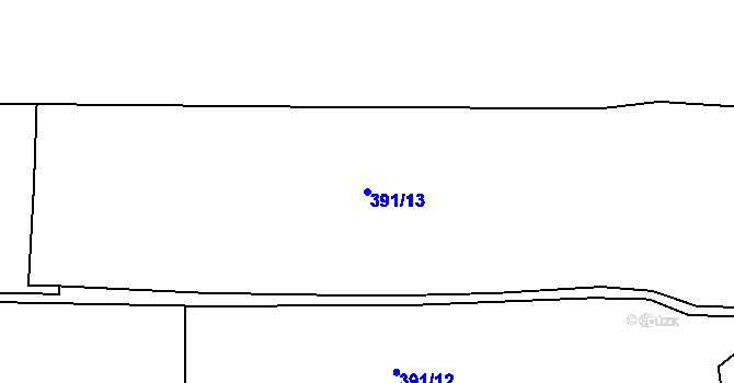 Parcela st. 391/13 v KÚ Hartmanice u Poličky, Katastrální mapa