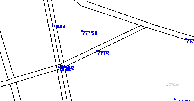 Parcela st. 777/3 v KÚ Hartmanice u Poličky, Katastrální mapa