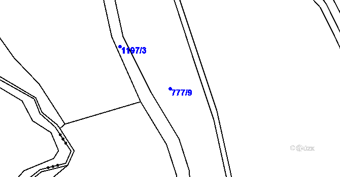 Parcela st. 777/9 v KÚ Hartmanice u Poličky, Katastrální mapa