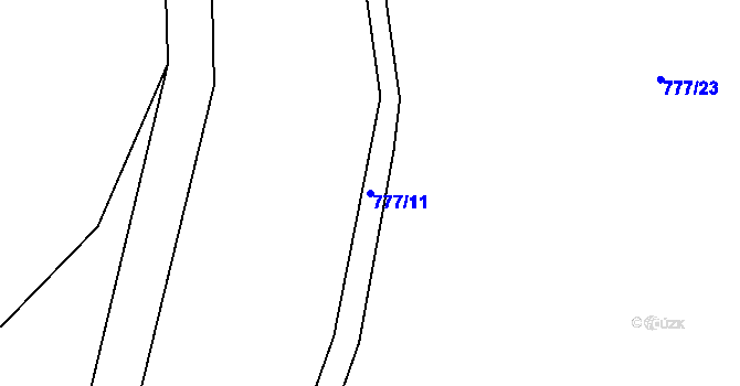 Parcela st. 777/11 v KÚ Hartmanice u Poličky, Katastrální mapa