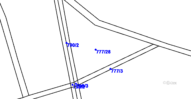 Parcela st. 777/28 v KÚ Hartmanice u Poličky, Katastrální mapa