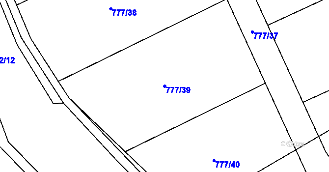 Parcela st. 777/39 v KÚ Hartmanice u Poličky, Katastrální mapa