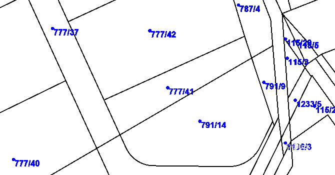 Parcela st. 777/41 v KÚ Hartmanice u Poličky, Katastrální mapa