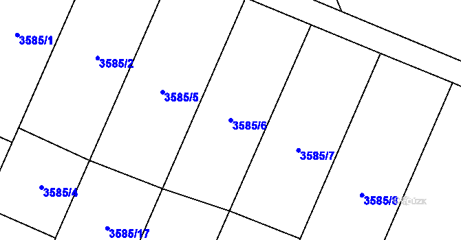 Parcela st. 3585/6 v KÚ Hartvíkovice, Katastrální mapa