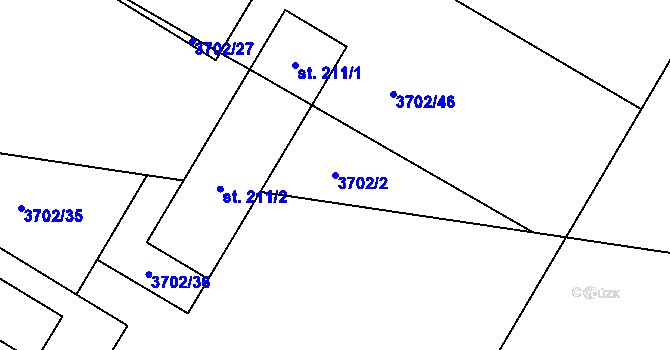 Parcela st. 3702/2 v KÚ Hartvíkovice, Katastrální mapa