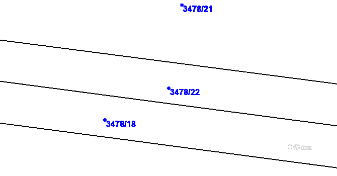 Parcela st. 3478/22 v KÚ Hartvíkovice, Katastrální mapa