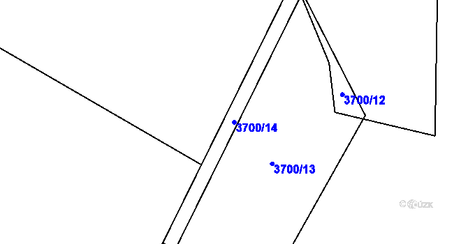 Parcela st. 3700/14 v KÚ Hartvíkovice, Katastrální mapa