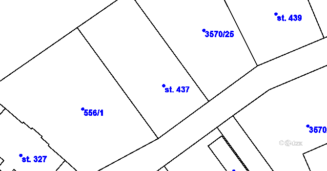 Parcela st. 437 v KÚ Hartvíkovice, Katastrální mapa