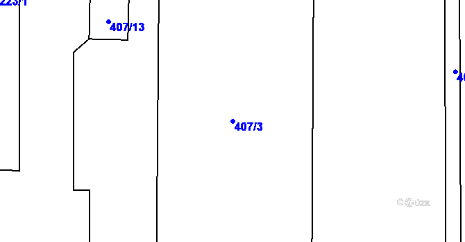 Parcela st. 407/3 v KÚ Hasina, Katastrální mapa