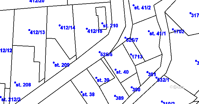 Parcela st. 525/5 v KÚ Hasina, Katastrální mapa