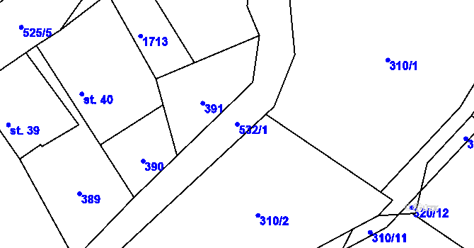 Parcela st. 532/1 v KÚ Hasina, Katastrální mapa