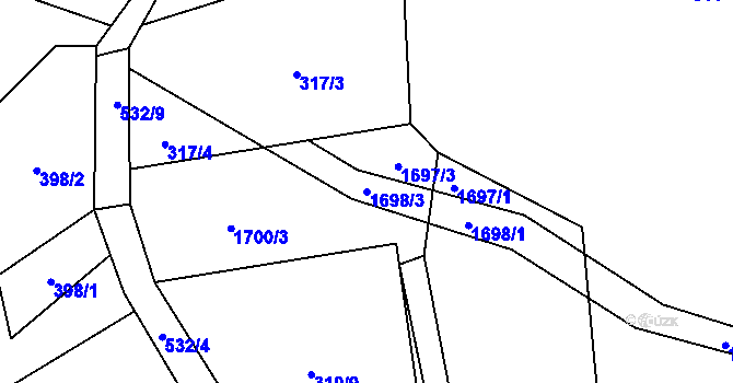 Parcela st. 1698/3 v KÚ Hasina, Katastrální mapa
