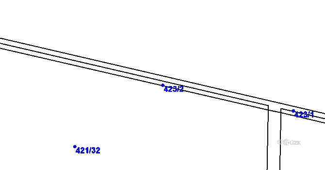 Parcela st. 423/2 v KÚ Hasina, Katastrální mapa
