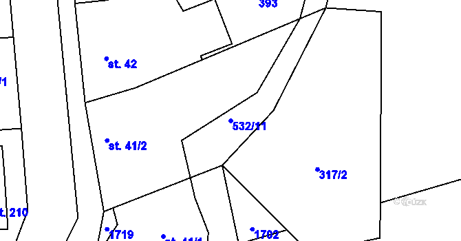 Parcela st. 532/11 v KÚ Hasina, Katastrální mapa