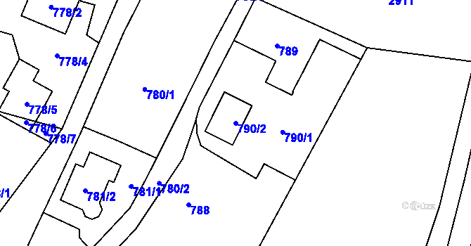 Parcela st. 790/2 v KÚ Hať, Katastrální mapa