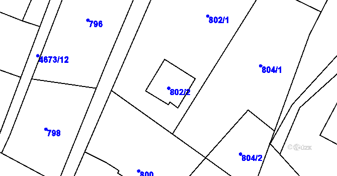 Parcela st. 802/2 v KÚ Hať, Katastrální mapa