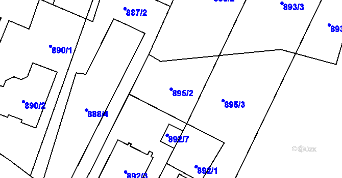Parcela st. 895/2 v KÚ Hať, Katastrální mapa