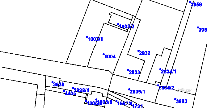 Parcela st. 1004 v KÚ Hať, Katastrální mapa