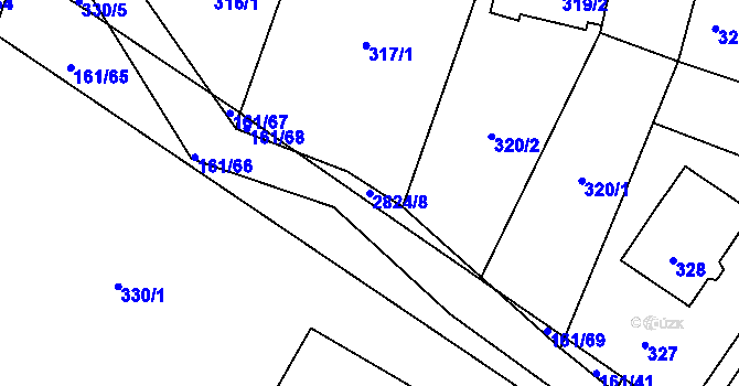Parcela st. 2824/8 v KÚ Hať, Katastrální mapa