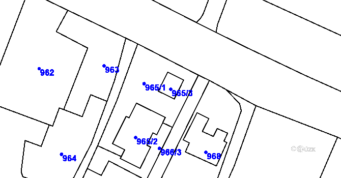 Parcela st. 965/3 v KÚ Hať, Katastrální mapa