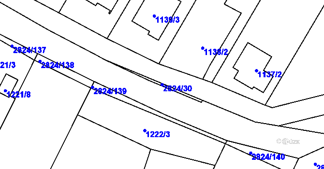 Parcela st. 2824/30 v KÚ Hať, Katastrální mapa