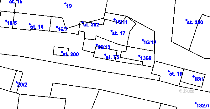 Parcela st. 73 v KÚ Hatín, Katastrální mapa