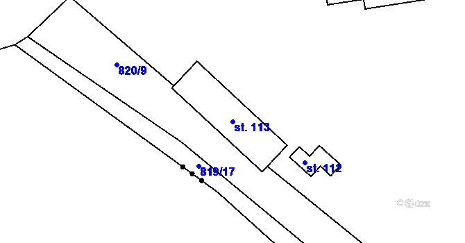 Parcela st. 113 v KÚ Hatín, Katastrální mapa