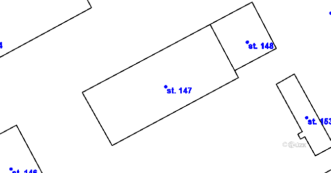 Parcela st. 147 v KÚ Hatín, Katastrální mapa