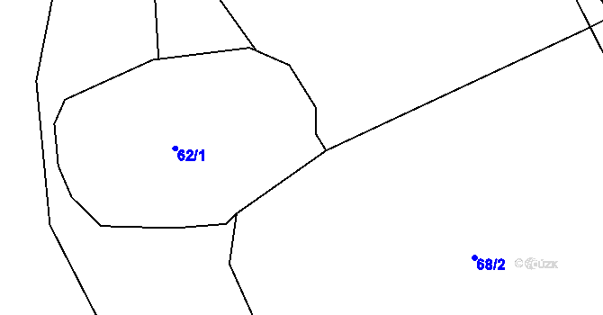 Parcela st. 62/2 v KÚ Hatín, Katastrální mapa
