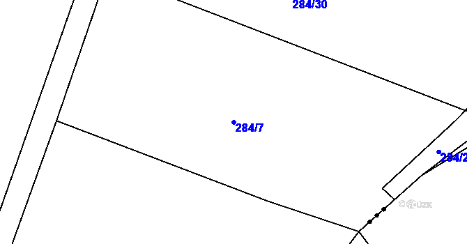 Parcela st. 284/7 v KÚ Hatín, Katastrální mapa