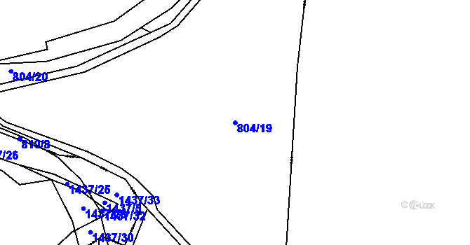 Parcela st. 804/19 v KÚ Hatín, Katastrální mapa