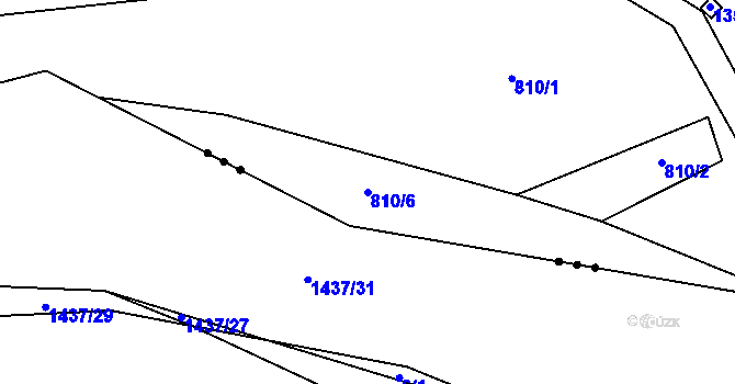 Parcela st. 810/6 v KÚ Hatín, Katastrální mapa