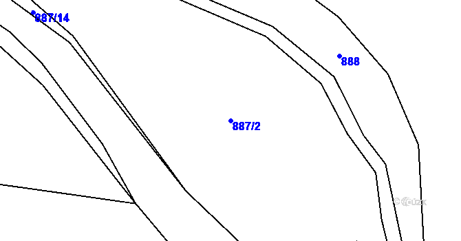 Parcela st. 887/2 v KÚ Hatín, Katastrální mapa