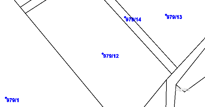 Parcela st. 979/12 v KÚ Hatín, Katastrální mapa
