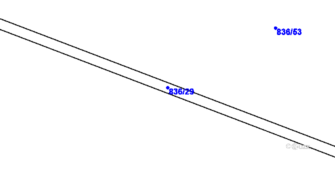 Parcela st. 836/29 v KÚ Hatín, Katastrální mapa