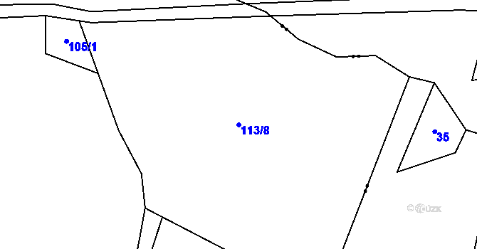 Parcela st. 113/8 v KÚ Hatín, Katastrální mapa