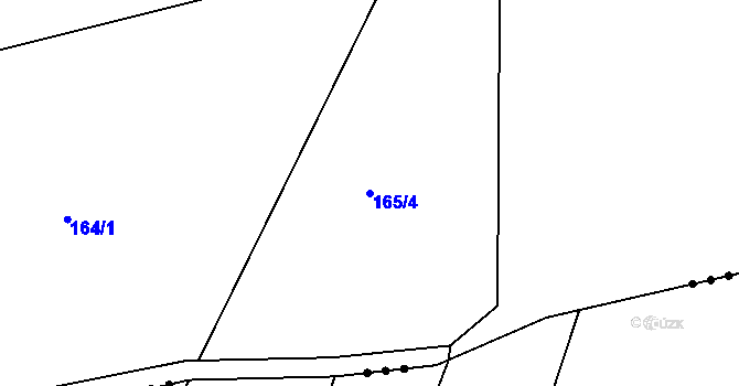 Parcela st. 165/4 v KÚ Hatín, Katastrální mapa