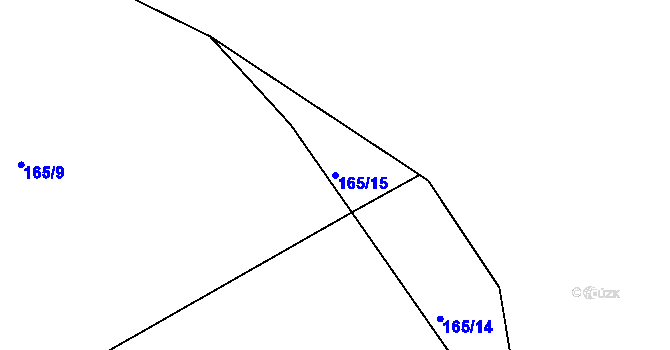 Parcela st. 165/15 v KÚ Hatín, Katastrální mapa