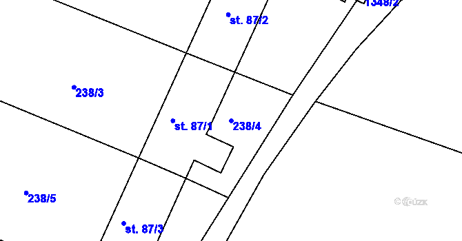 Parcela st. 238/4 v KÚ Hatín, Katastrální mapa