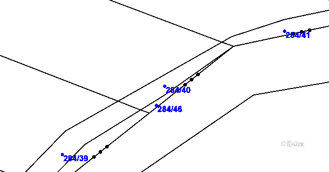 Parcela st. 284/40 v KÚ Hatín, Katastrální mapa