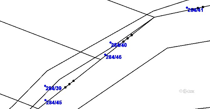 Parcela st. 284/46 v KÚ Hatín, Katastrální mapa