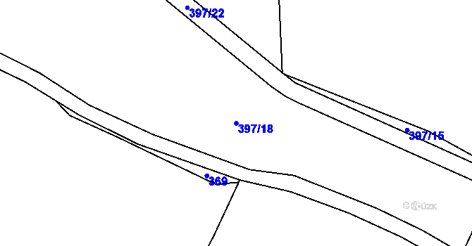 Parcela st. 397/18 v KÚ Hatín, Katastrální mapa