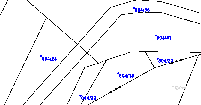 Parcela st. 804/40 v KÚ Hatín, Katastrální mapa