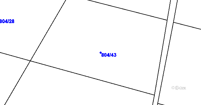 Parcela st. 804/43 v KÚ Hatín, Katastrální mapa