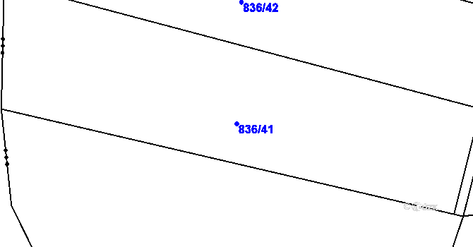 Parcela st. 836/41 v KÚ Hatín, Katastrální mapa
